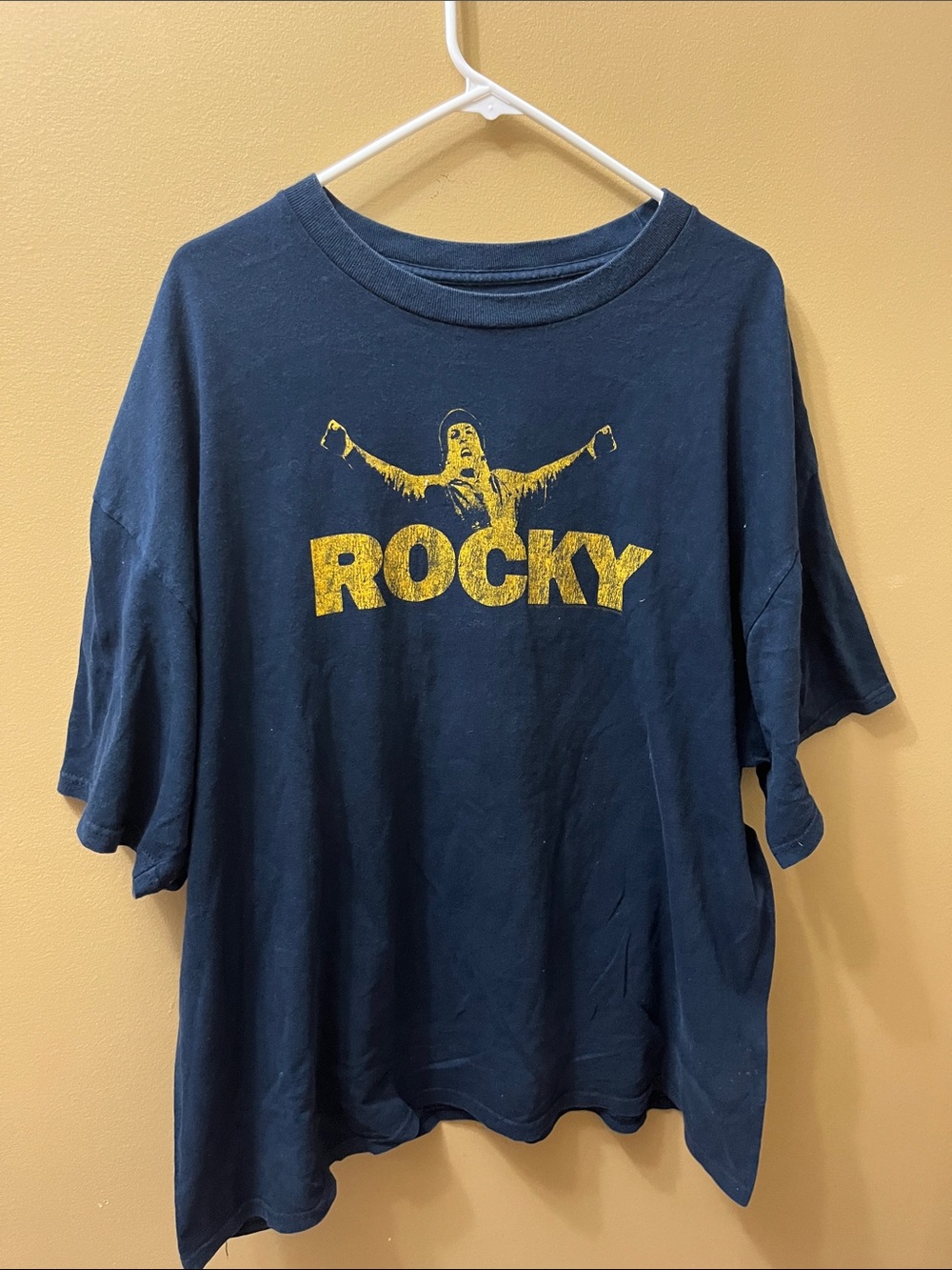 Rocky Graphic Short Sleeve Tee - Navy with Yellow Print